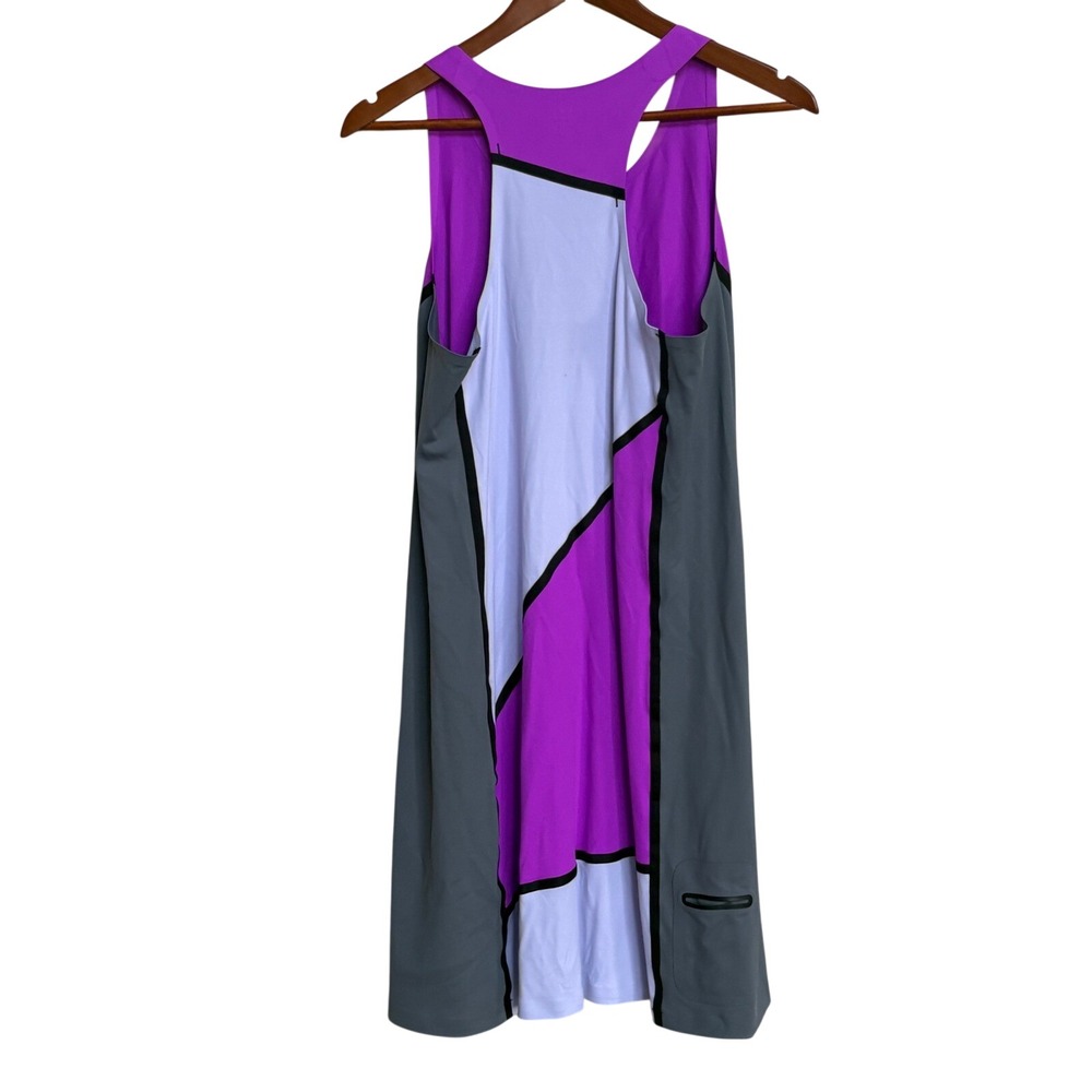 Title Nine Womens Henerala Dress Purple Grey Colorblock Performance Dress Large - Picture 3 of 6